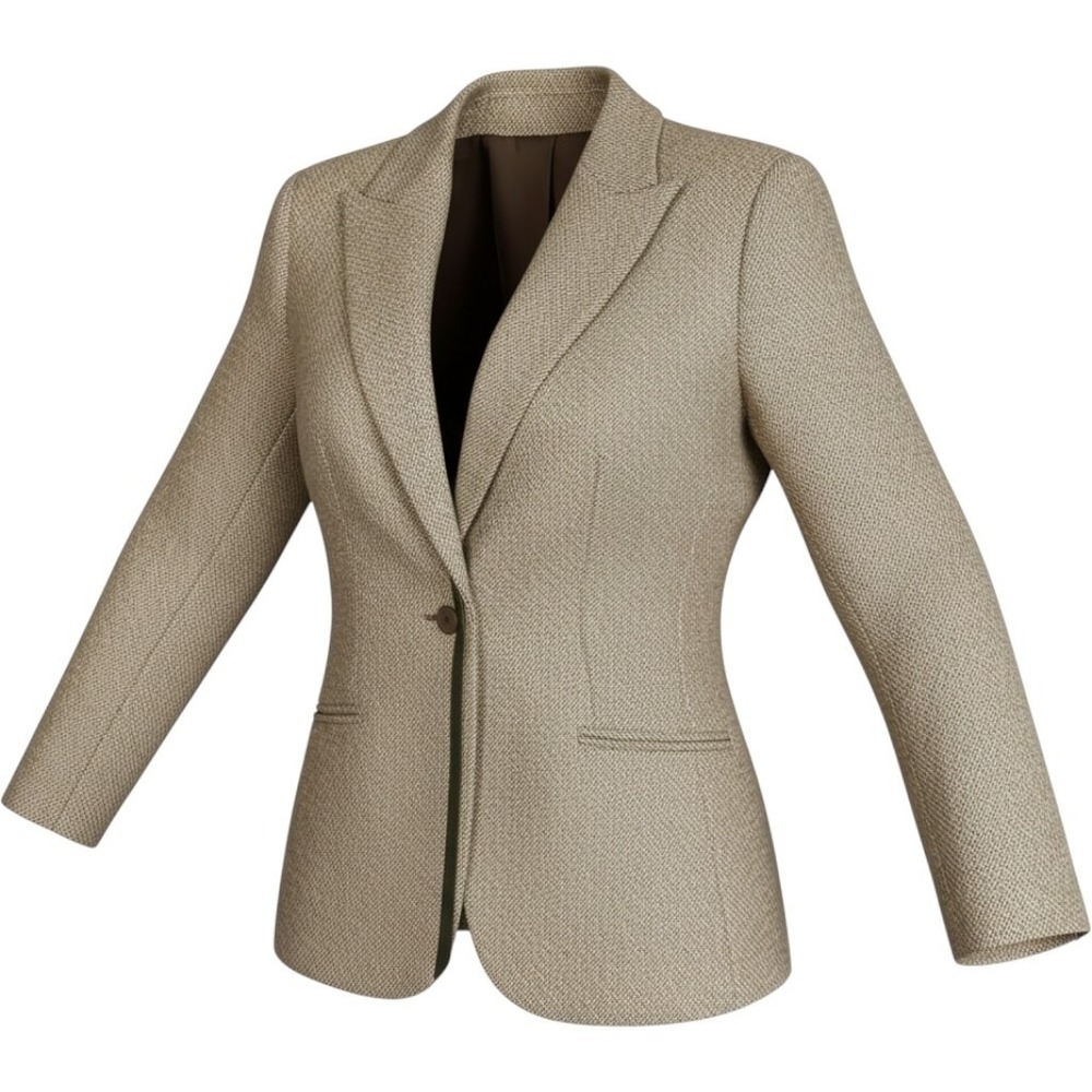 VTG Harve Benard Wool Jacket Blazer Womens 14 L Brown Leather Trim Sports Coat